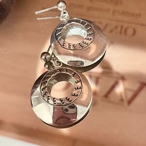 Vintage Solid Sterling Silver Circular Post Earrings